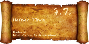 Hefner Tünde névjegykártya